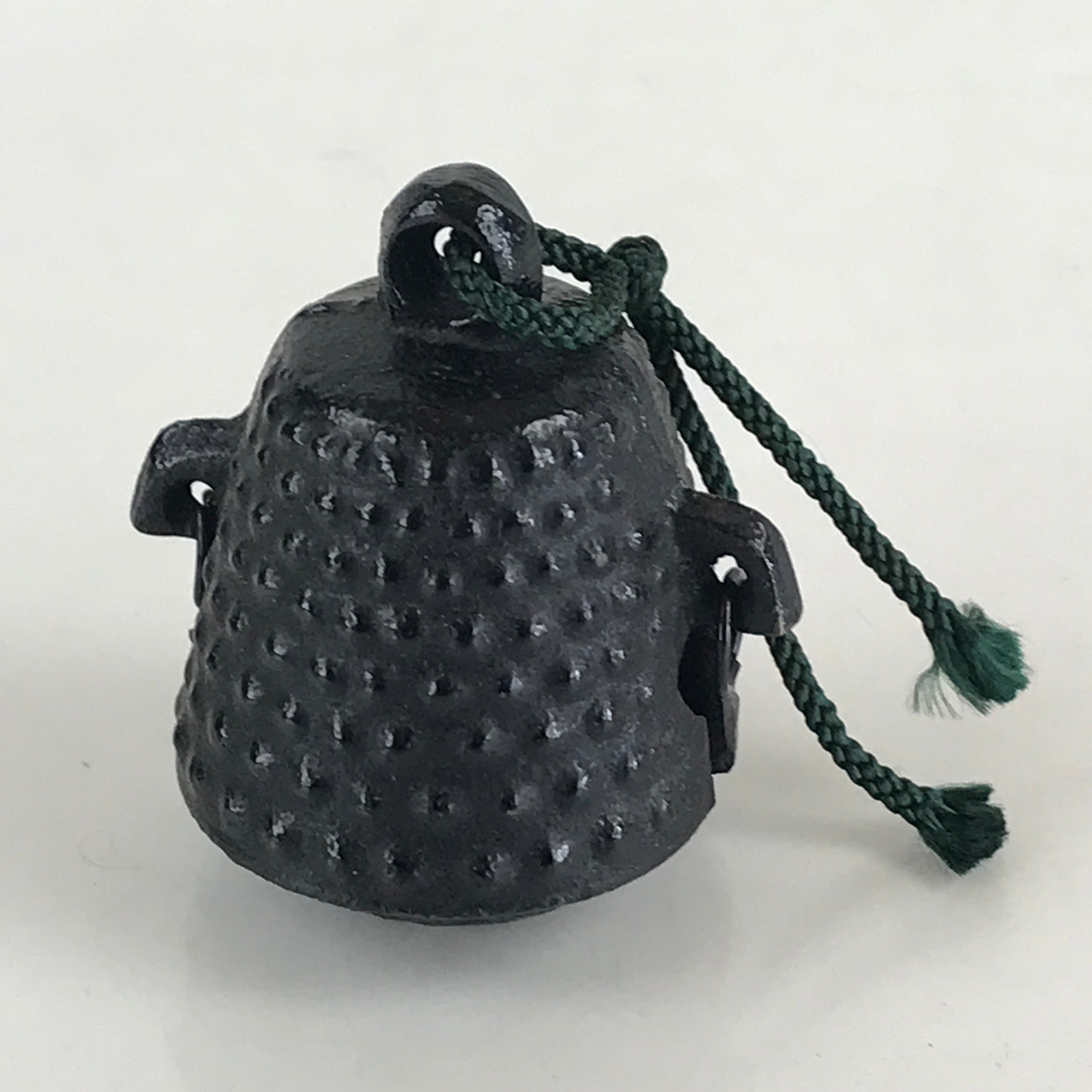 Japanese Metal Bell Tetsurei Iron Bell Nunbu-Tekki Arare Vtg Korin Amulet Black