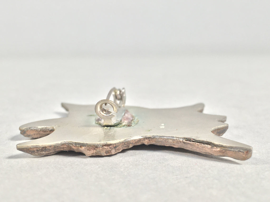 Japanese Metal Brooch Vtg Badge Pin Flower Leaf Petal JK107