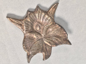 Japanese Metal Brooch Vtg Badge Pin Flower Leaf Petal JK107