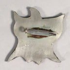 Japanese Metal Brooch Vtg Badge Pin Flower Leaf Petal JK107