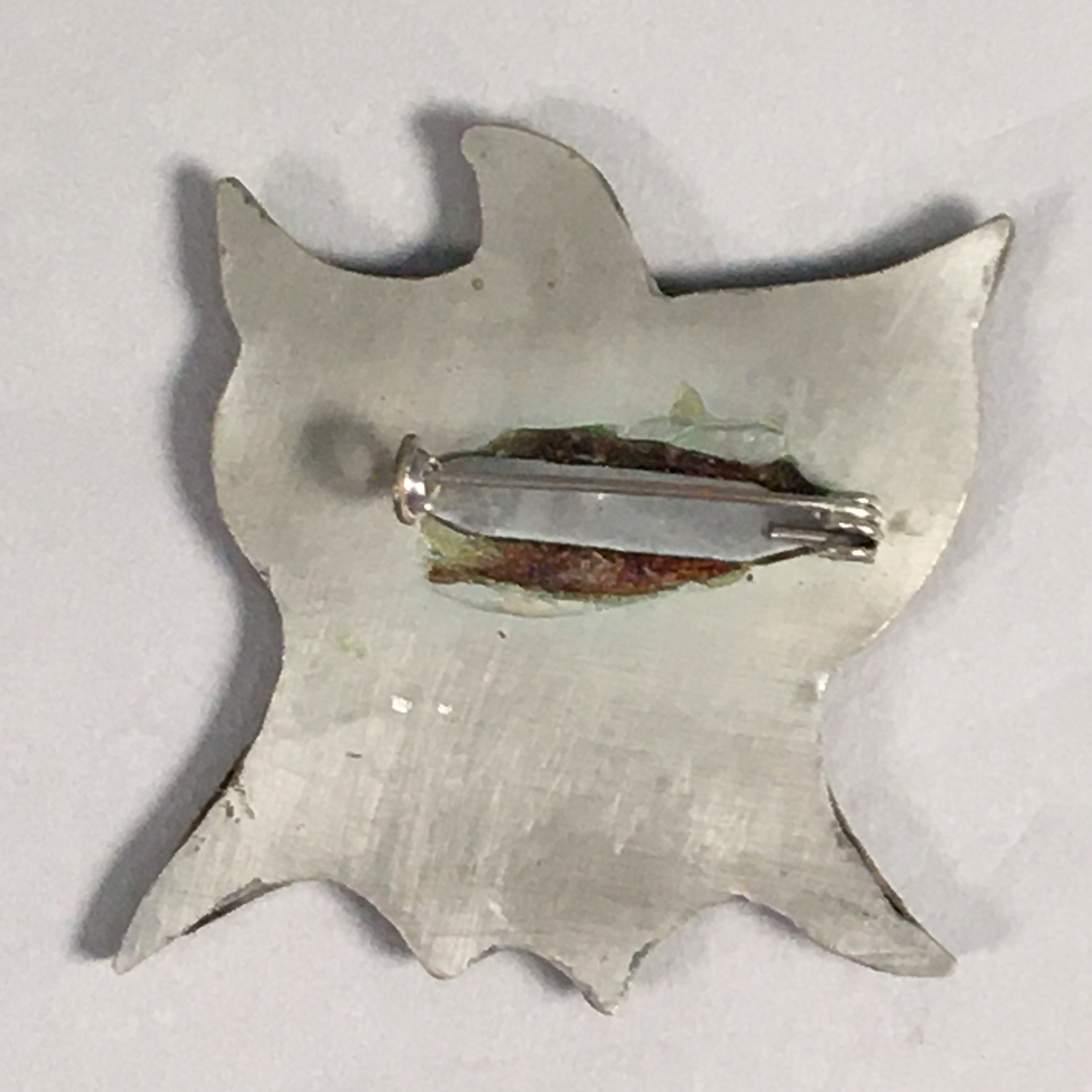 Japanese Metal Brooch Vtg Badge Pin Flower Leaf Petal JK107