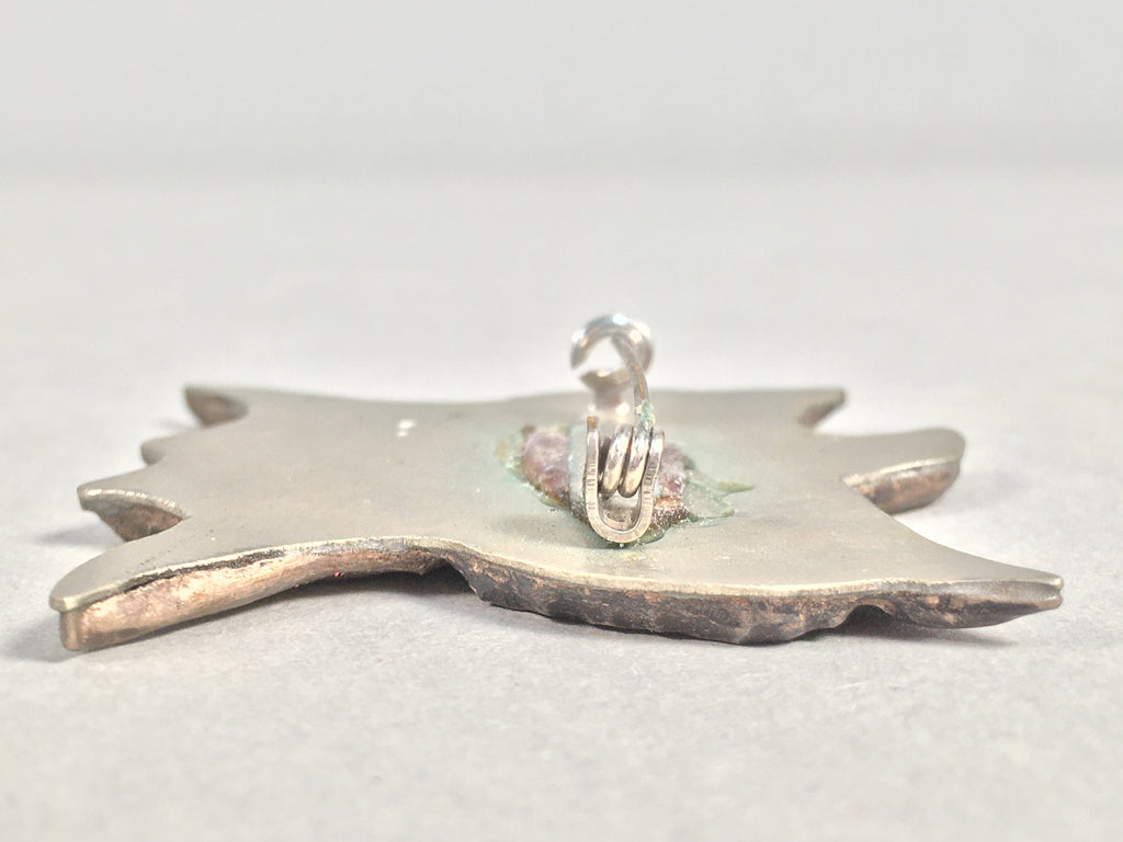 Japanese Metal Brooch Vtg Badge Pin Flower Leaf Petal JK107