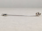 Japanese Metal Brooch Vtg Badge Pin Flower Rose 3-Dimensional 3D Silver JK106