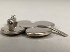 Japanese Metal Brooch Vtg Badge Pin Four-Leaf Clover Lucky JK63