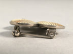 Japanese Metal Brooch Vtg Badge Pin Four-Leaf Clover Lucky JK63