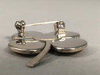 Japanese Metal Brooch Vtg Badge Pin Four-Leaf Clover Lucky JK63