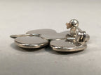 Japanese Metal Brooch Vtg Badge Pin Four-Leaf Clover Lucky JK63