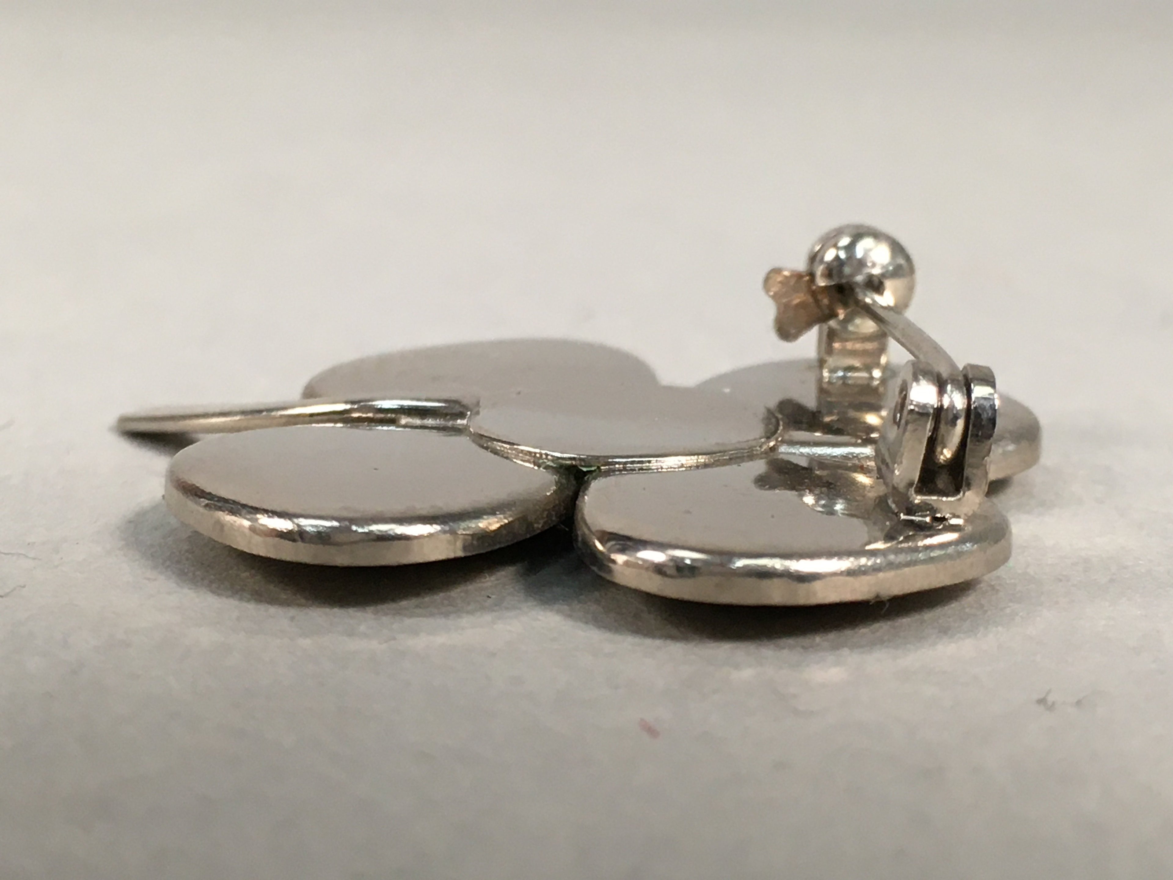 Japanese Metal Brooch Vtg Badge Pin Four-Leaf Clover Lucky JK63