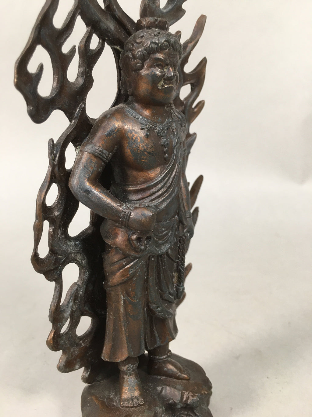 Japanese Metal Buddhist Statue Vtg Myoo Wisdom King Guardian Buddhism BD608