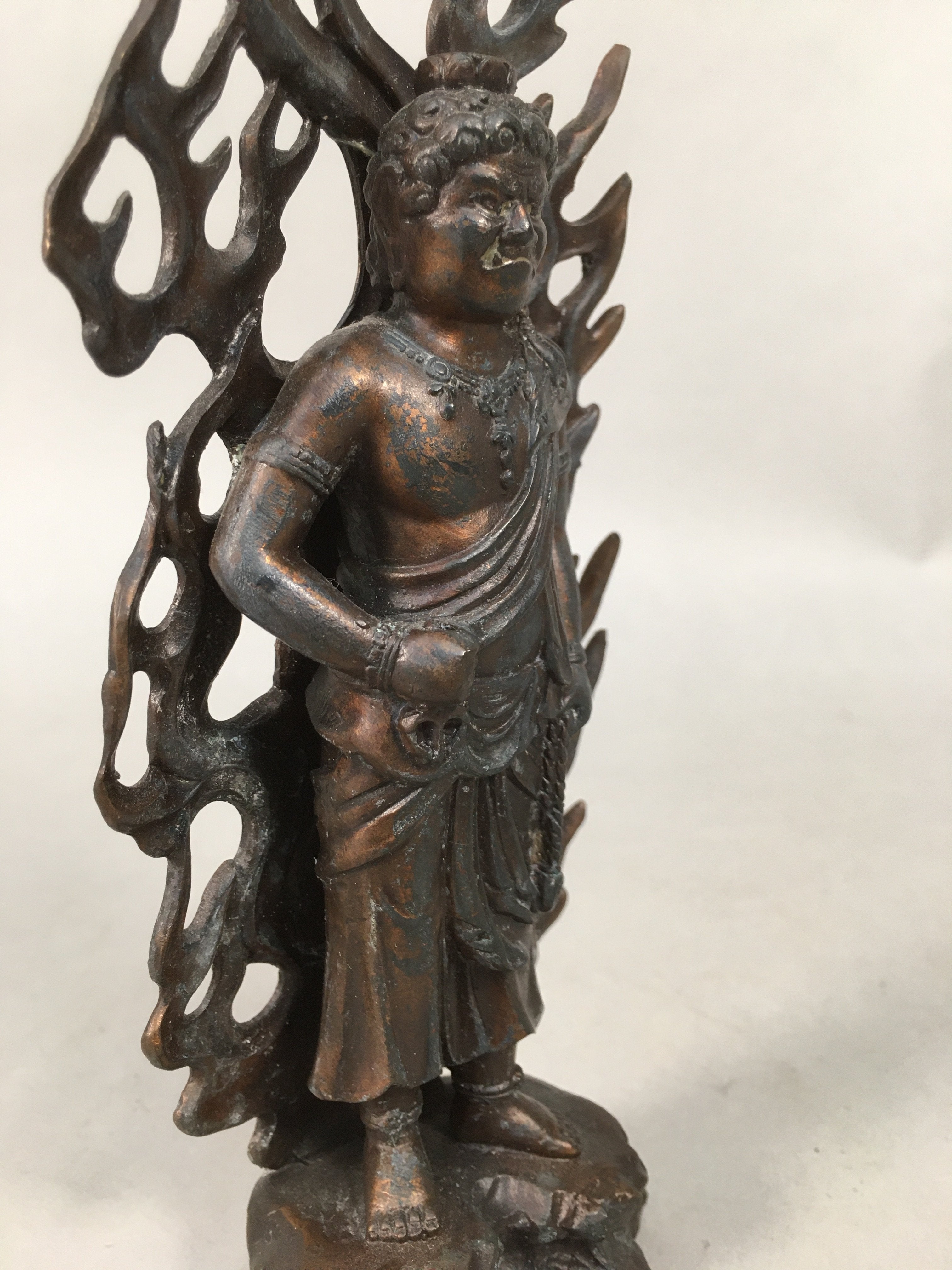 Japanese Metal Buddhist Statue Vtg Myoo Wisdom King Guardian Buddhism BD608