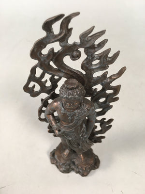 Japanese Metal Buddhist Statue Vtg Myoo Wisdom King Guardian Buddhism BD608