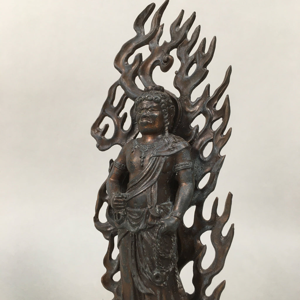 Japanese Metal Buddhist Statue Vtg Myoo Wisdom King Guardian Buddhism BD608
