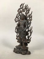 Japanese Metal Buddhist Statue Vtg Myoo Wisdom King Guardian Buddhism BD608