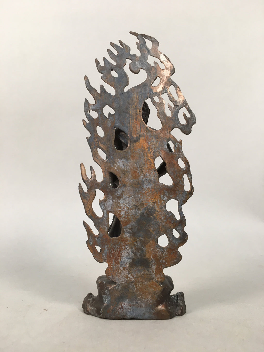 Japanese Metal Buddhist Statue Vtg Myoo Wisdom King Guardian Buddhism BD608