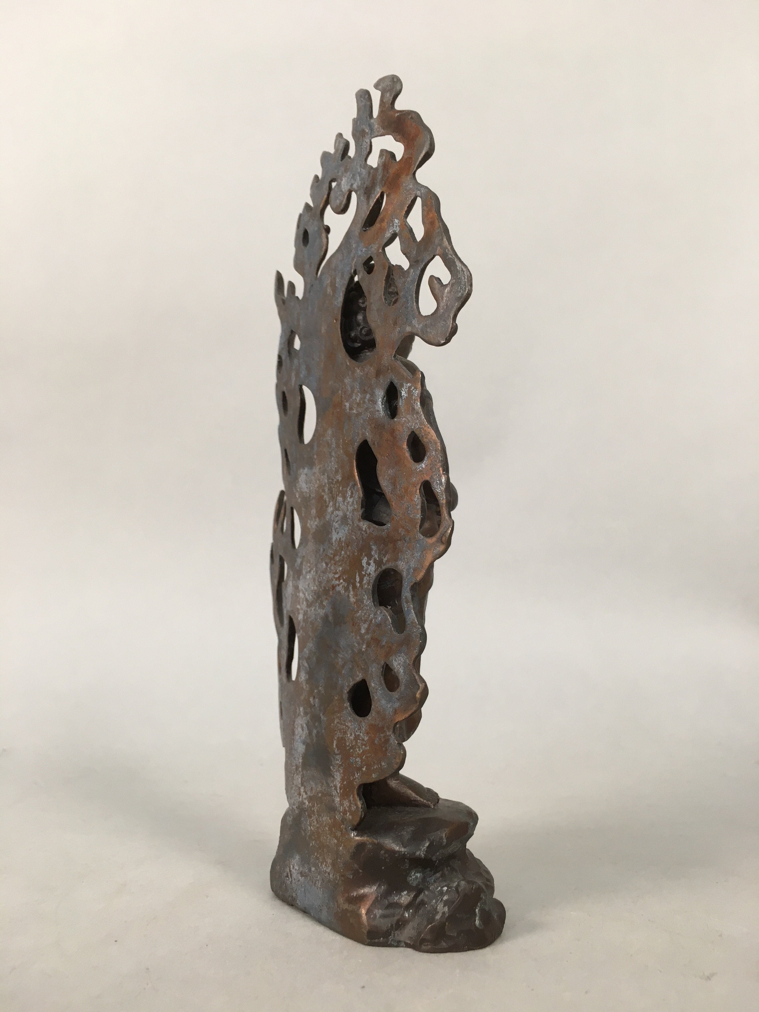 Japanese Metal Buddhist Statue Vtg Myoo Wisdom King Guardian Buddhism BD608