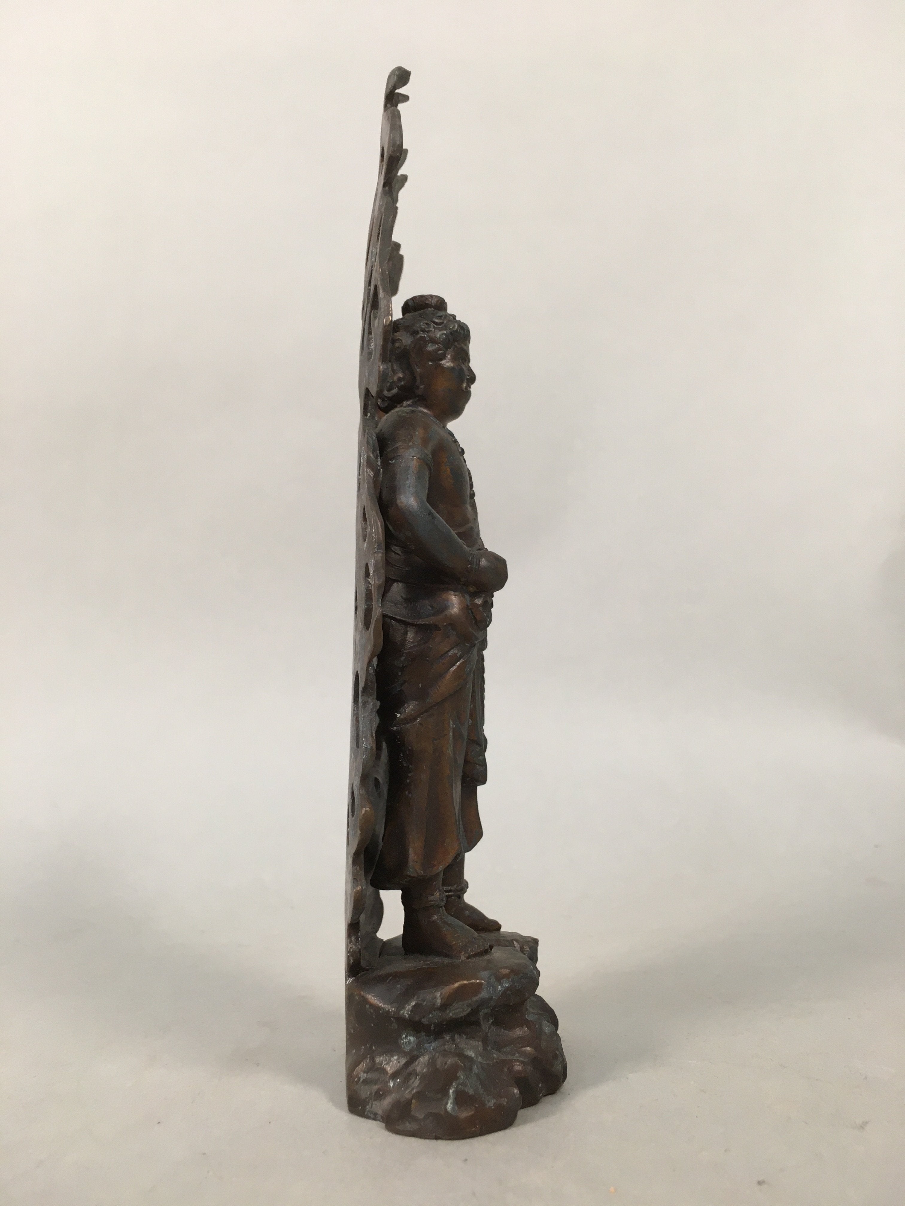 Japanese Metal Buddhist Statue Vtg Myoo Wisdom King Guardian Buddhism BD608