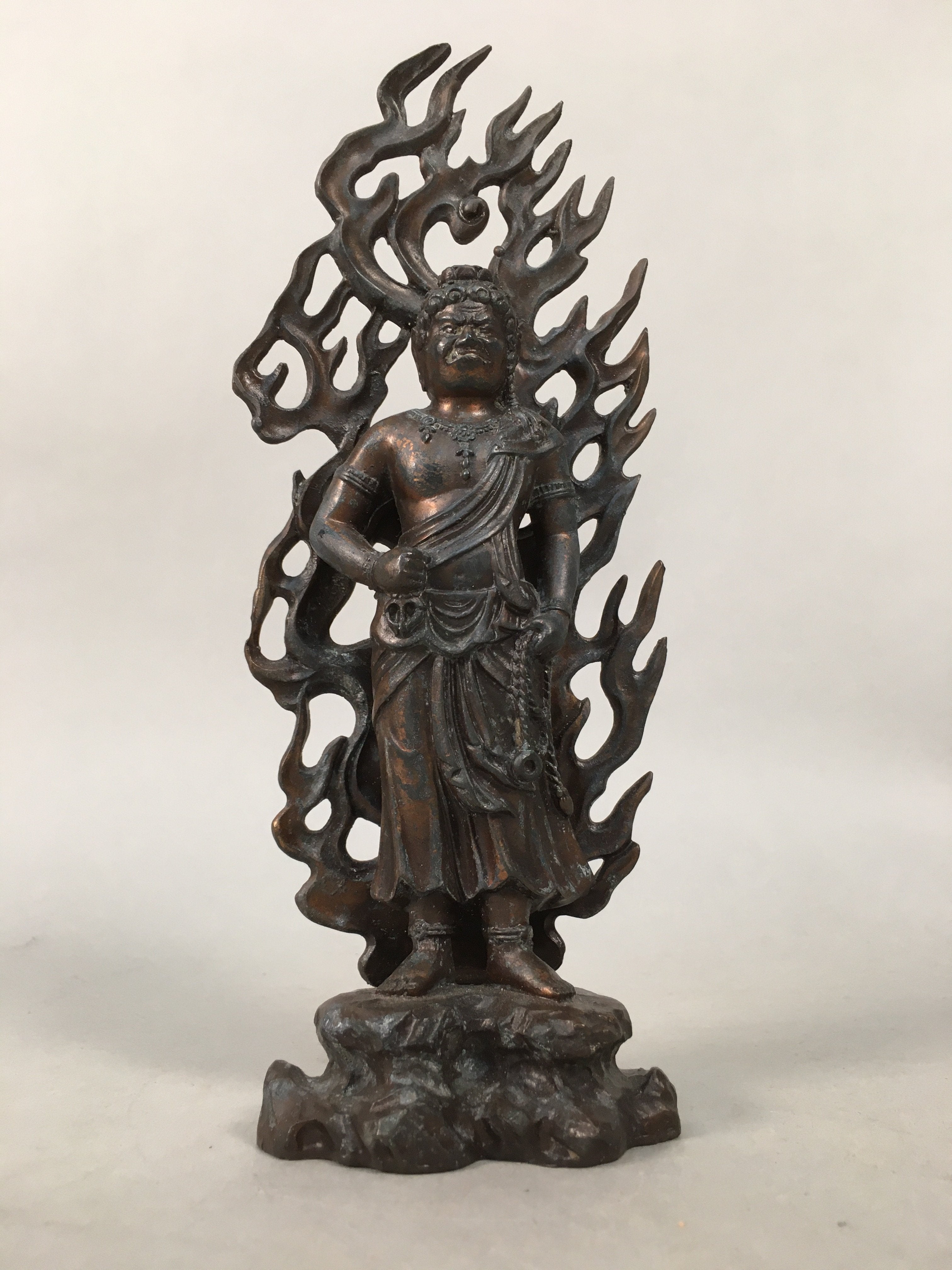 Japanese Metal Buddhist Statue Vtg Myoo Wisdom King Guardian Buddhism BD608