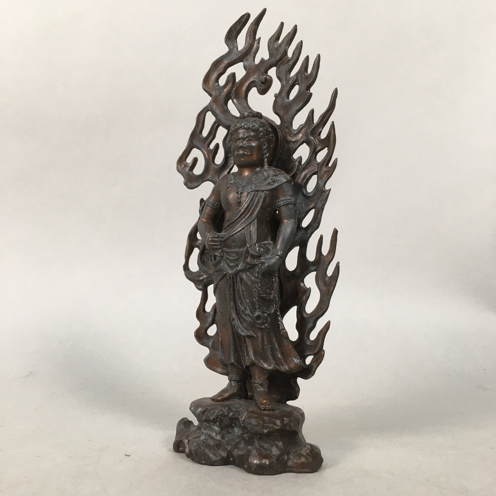 Japanese Metal Buddhist Statue Vtg Myoo Wisdom King Guardian Buddhism BD608