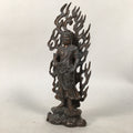 Japanese Metal Buddhist Statue Vtg Myoo Wisdom King Guardian Buddhism BD608