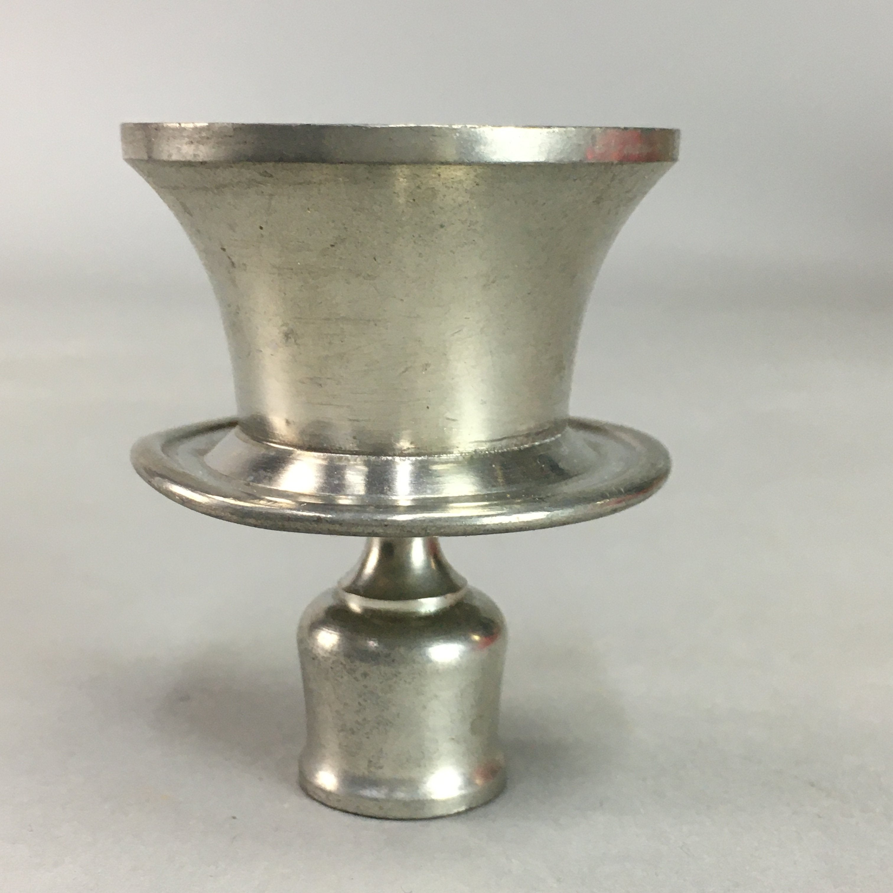 Japanese Metal Candle Stand Vtg Holder Shokudai J884