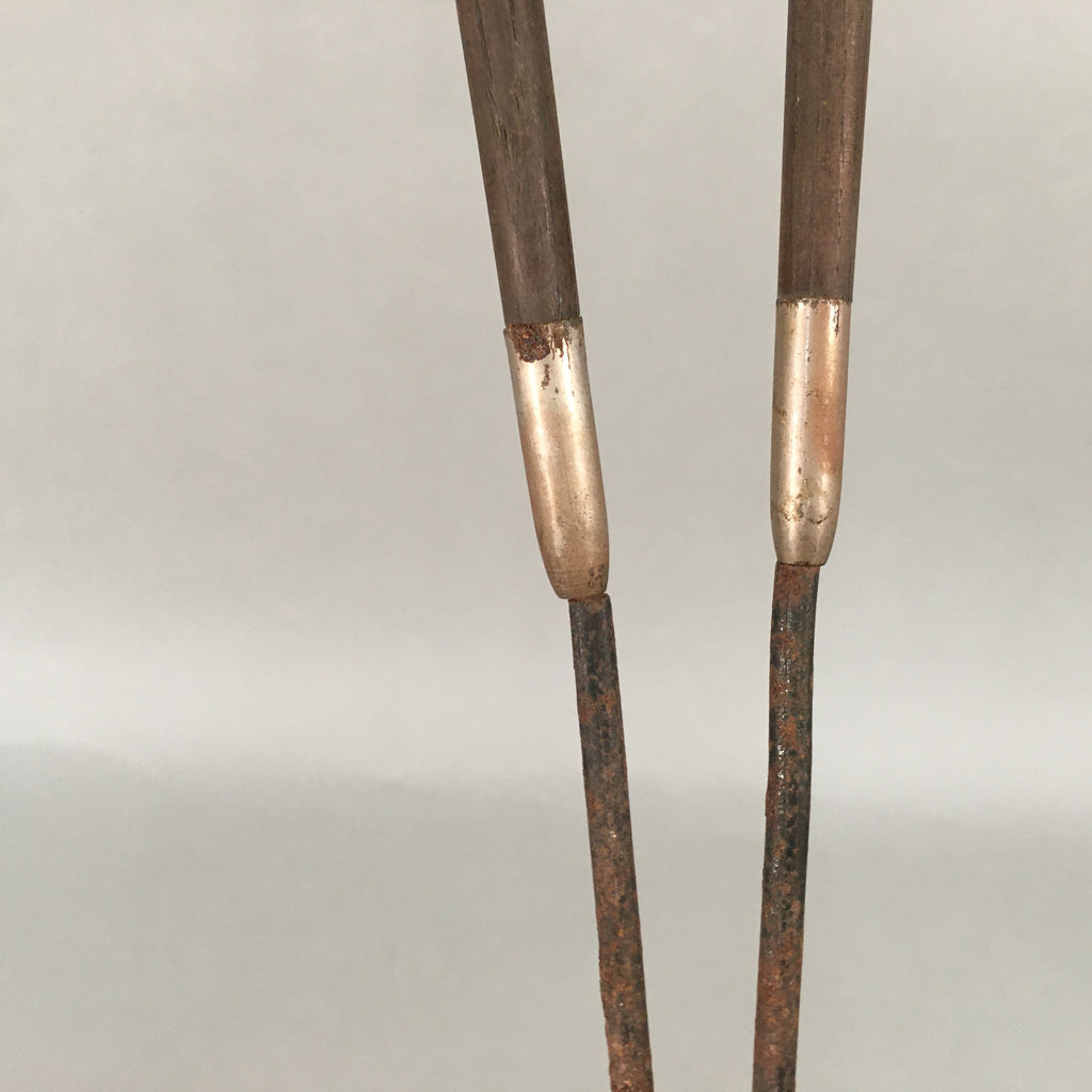 Japanese Metal Chopsticks Vtg Hibashi Charcoal Brazier Ash Pot Fire Pit JK183