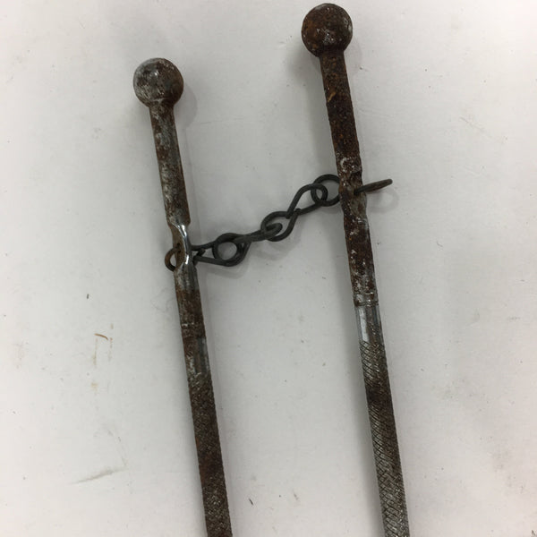 Japanese Metal Chopsticks Vtg Hibashi Charcoal Brazier Ash Pot