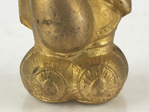 Japanese Metal Engraving Statue Gold Figurine Vtg 7 Lucky Gods Daikokuten BD863