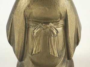 Japanese Metal Figurine Bronze Gold Child Mugadoji Vtg Engraving Statue BD859