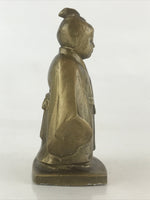 Japanese Metal Figurine Bronze Gold Child Mugadoji Vtg Engraving Statue BD859