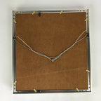 Japanese Metal Framed Shikishi Paper Art Vtg Gold Sun Ocean Painting FL62