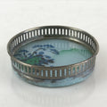 Japanese Metal Glass Fusuma Door Handle Vtg Mountain Scenery Accessory Case JK47
