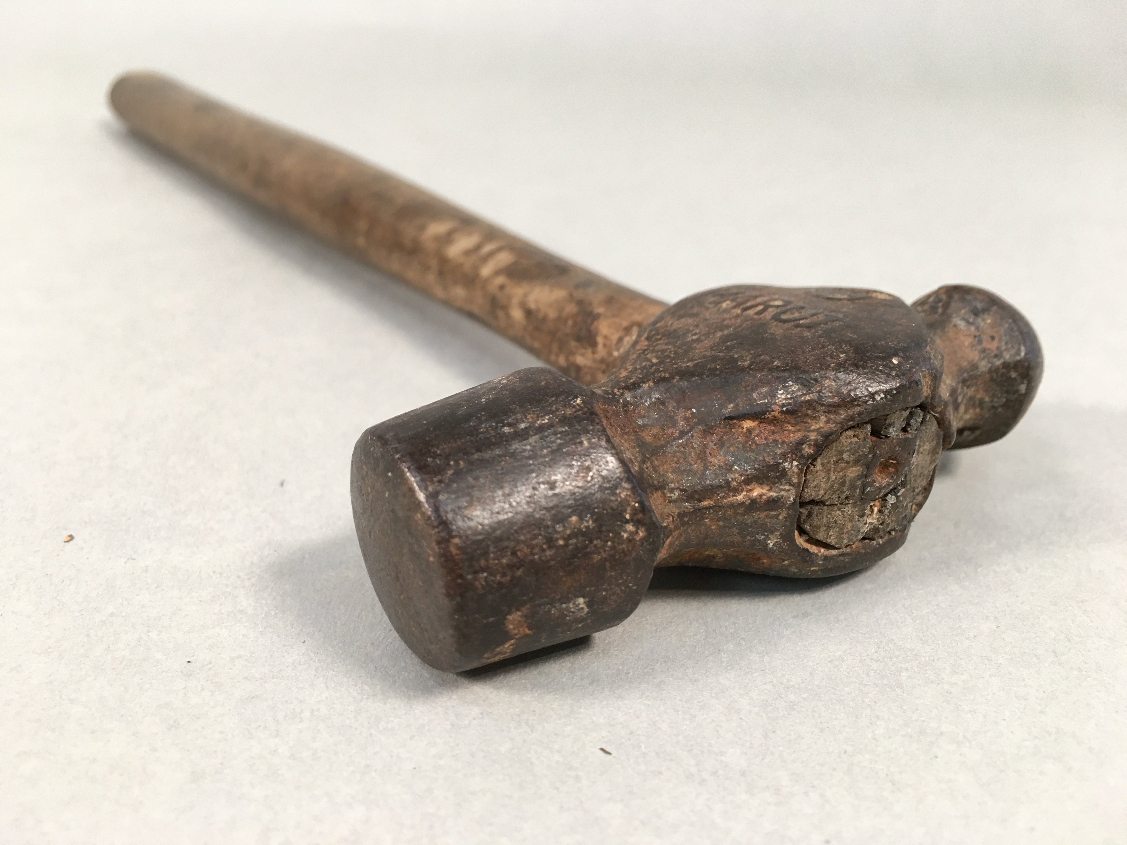 Japanese Metal Hammer Carpentry Vtg Woodworking Tool Iron Wood T166
