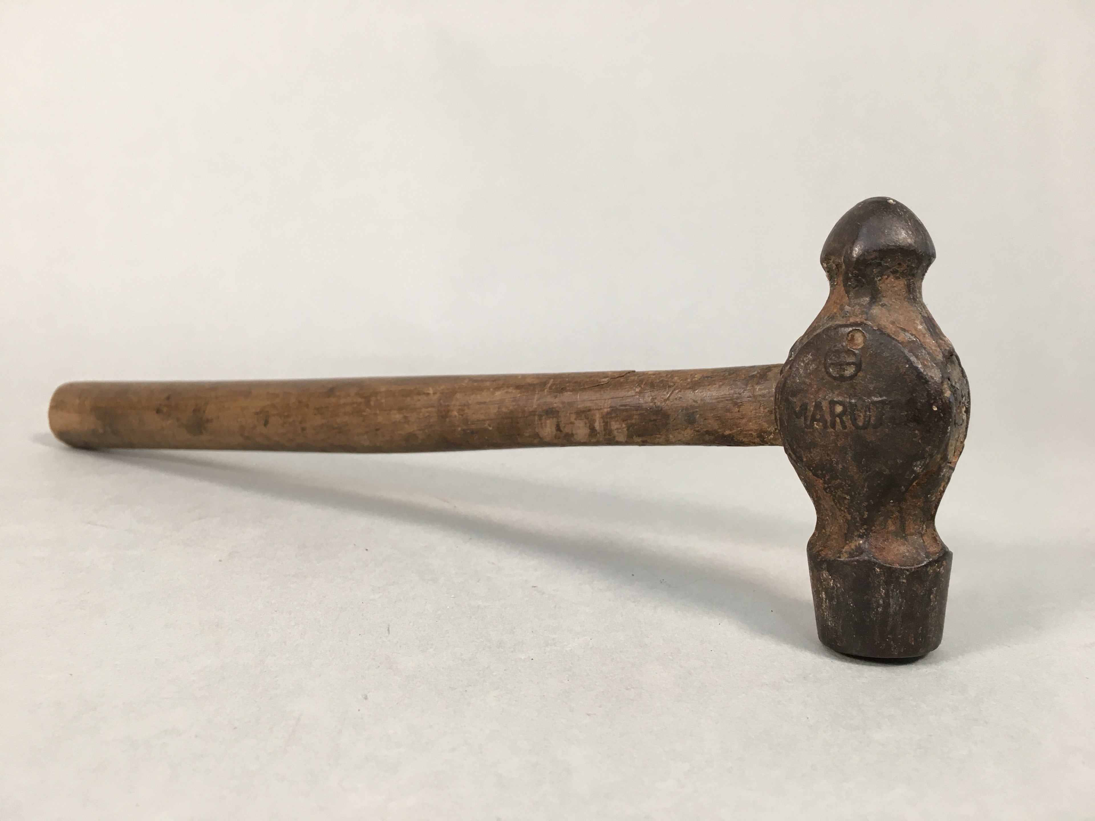 Japanese Metal Hammer Carpentry Vtg Woodworking Tool Iron Wood T166