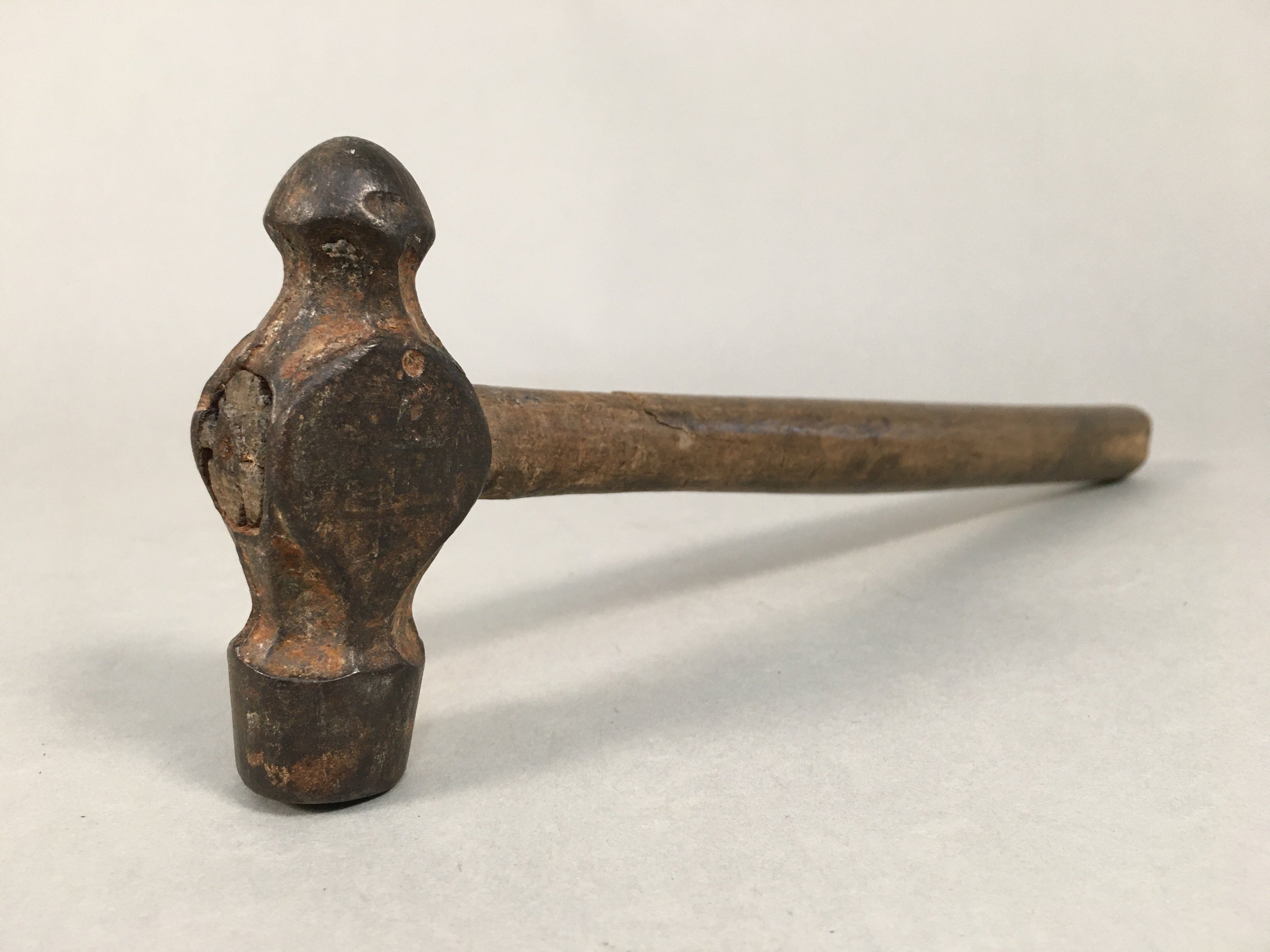 Japanese Metal Hammer Carpentry Vtg Woodworking Tool Iron Wood T166
