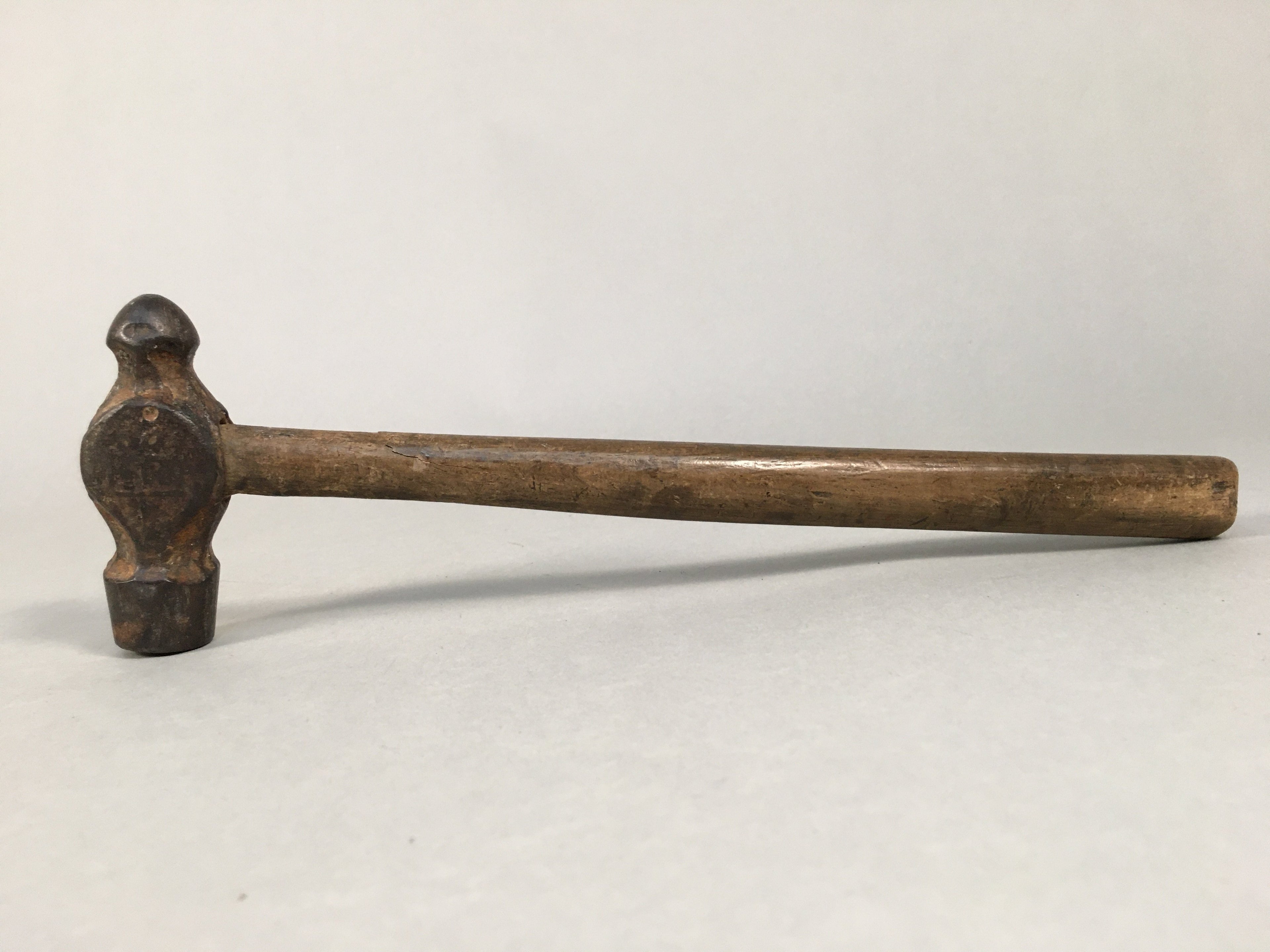 Japanese Metal Hammer Carpentry Vtg Woodworking Tool Iron Wood T166