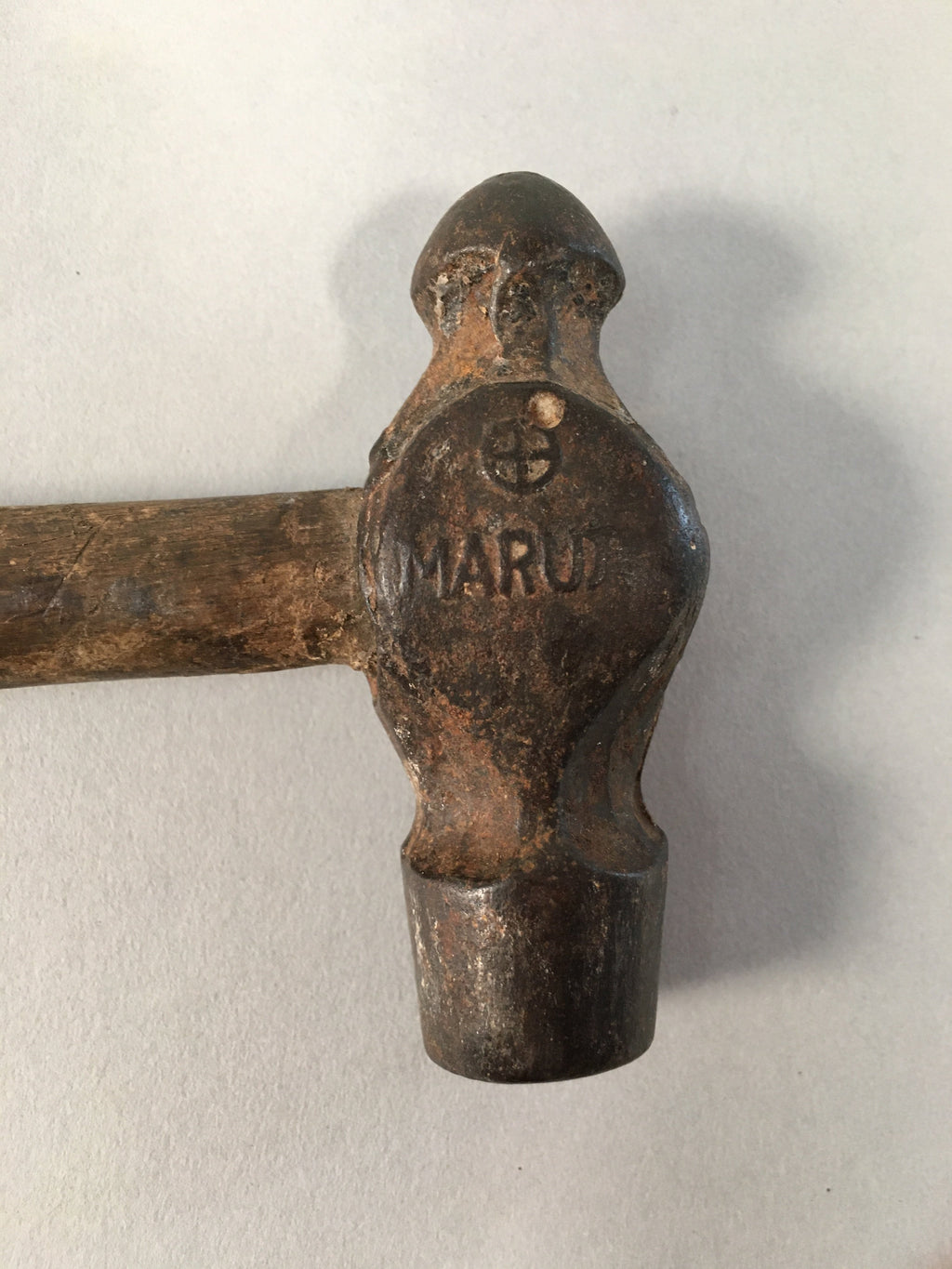 Japanese Metal Hammer Carpentry Vtg Woodworking Tool Iron Wood T166