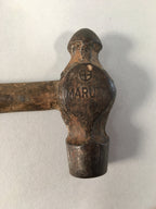 Japanese Metal Hammer Carpentry Vtg Woodworking Tool Iron Wood T166