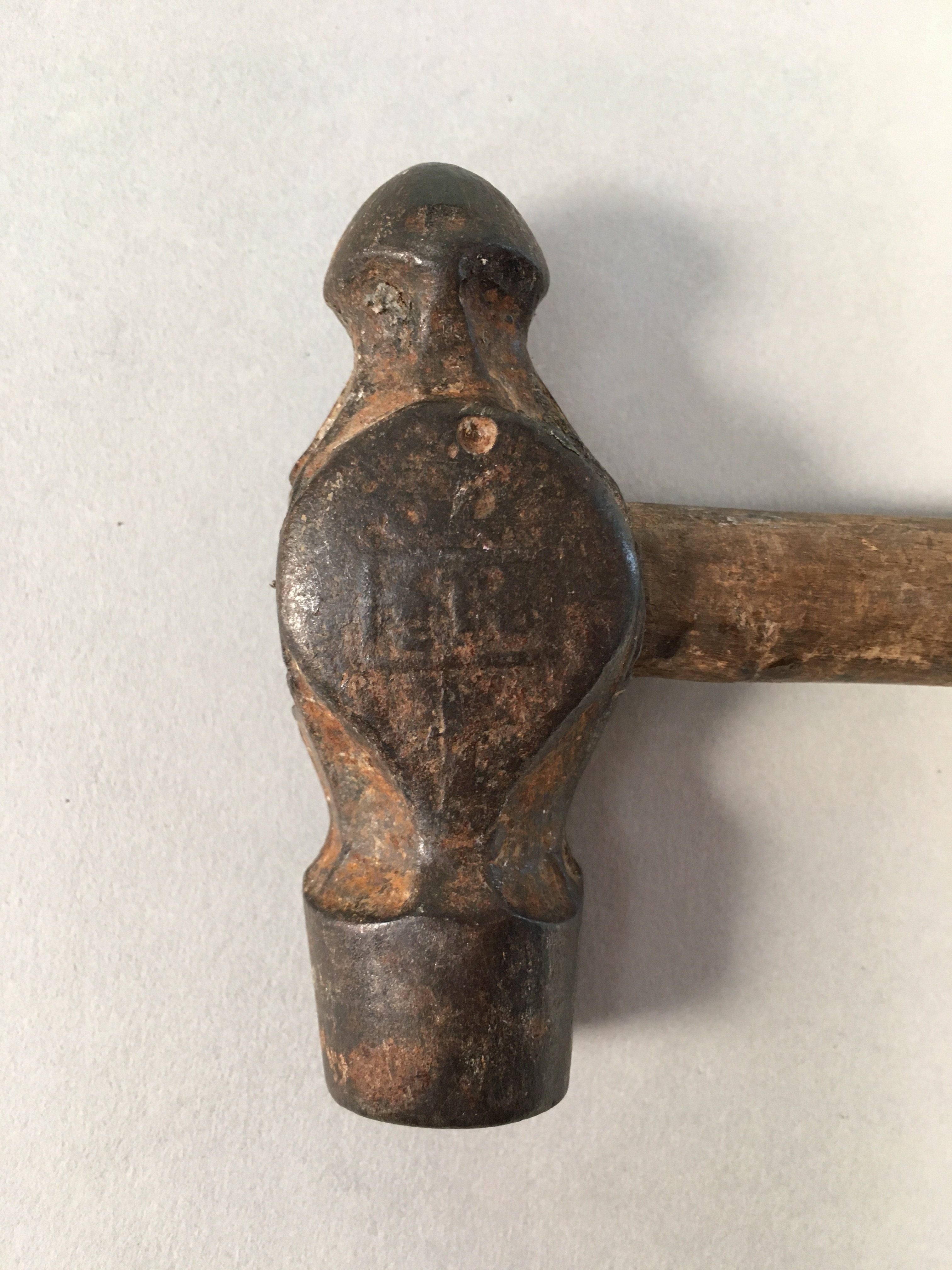 Japanese Metal Hammer Carpentry Vtg Woodworking Tool Iron Wood T166