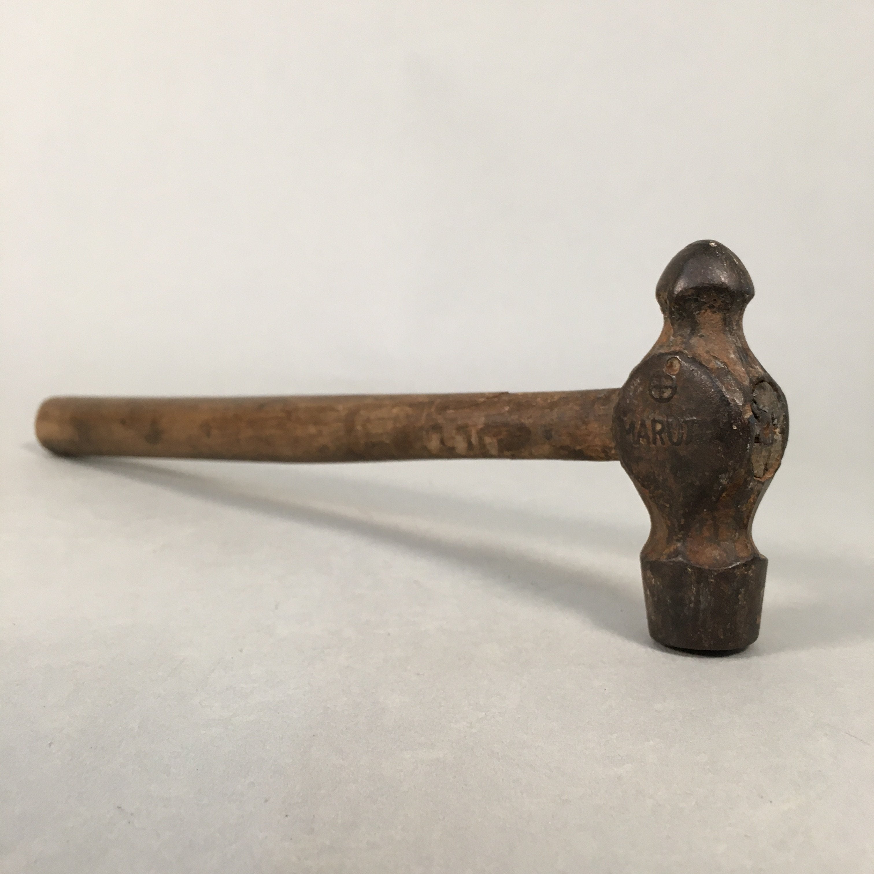 Japanese Metal Hammer Carpentry Vtg Woodworking Tool Iron Wood T166