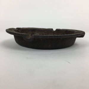 Japanese Metal Iron Ashtray Vtg Rustic Design Round Shaped Haizara JK241