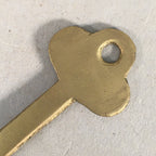 Japanese Metal Key Vtg C1930 Brass Gold 3 leaves JK22