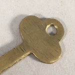 Japanese Metal Key Vtg C1930 Brass Gold 3 leaves JK23