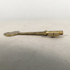 Japanese Metal Key Vtg C1930 Brass Gold 3 leaves JK23