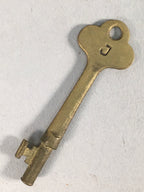 Japanese Metal Key Vtg C1930 Brass Gold 3 leaves JK28