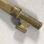 Japanese Metal Key Vtg C1930 Brass Gold 3 leaves JK28