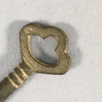 Japanese Metal Key Vtg C1930 Brass Gold 3 leaves JK30