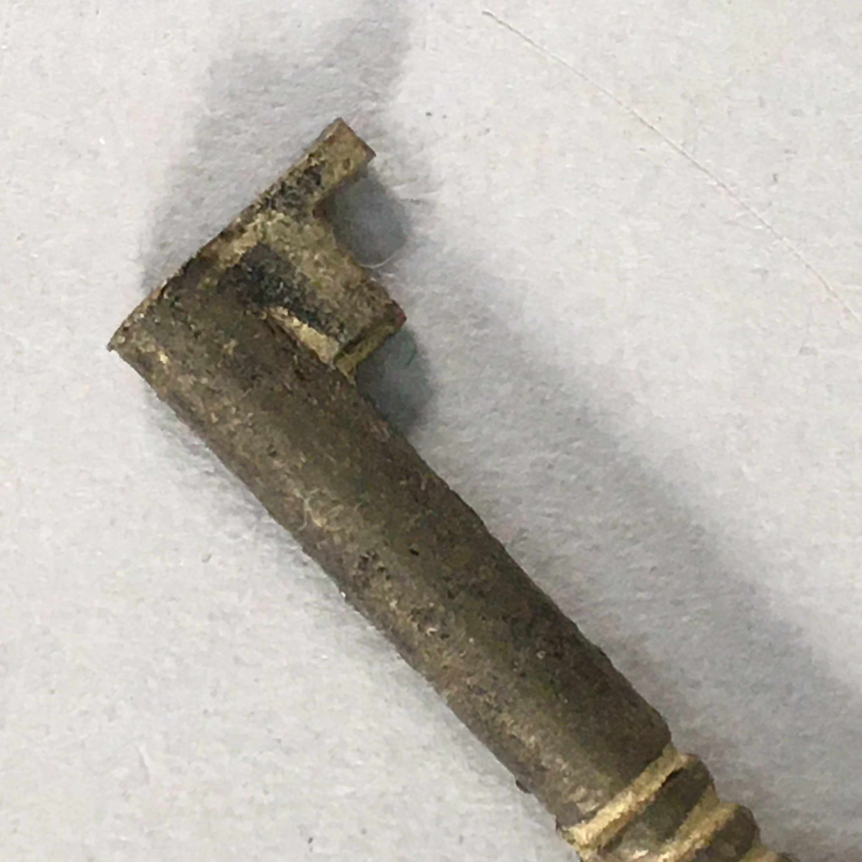 Japanese Metal Key Vtg C1930 Brass Gold 3 leaves JK30