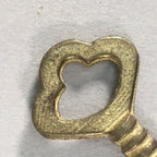 Japanese Metal Key Vtg C1930 Brass Gold 3 leaves JK30