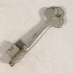 Japanese Metal Key Vtg C1930 Silver 3 leaves JK20