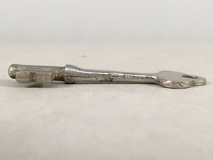Japanese Metal Key Vtg C1930 Silver 3 leaves JK20